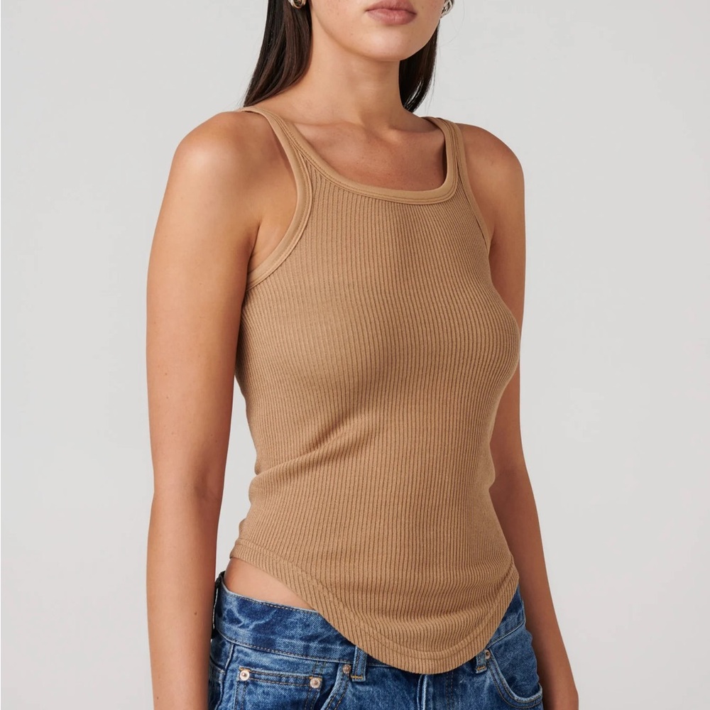Bayse Brand Tan Ribbed Tank Top ‘poppy tank’
